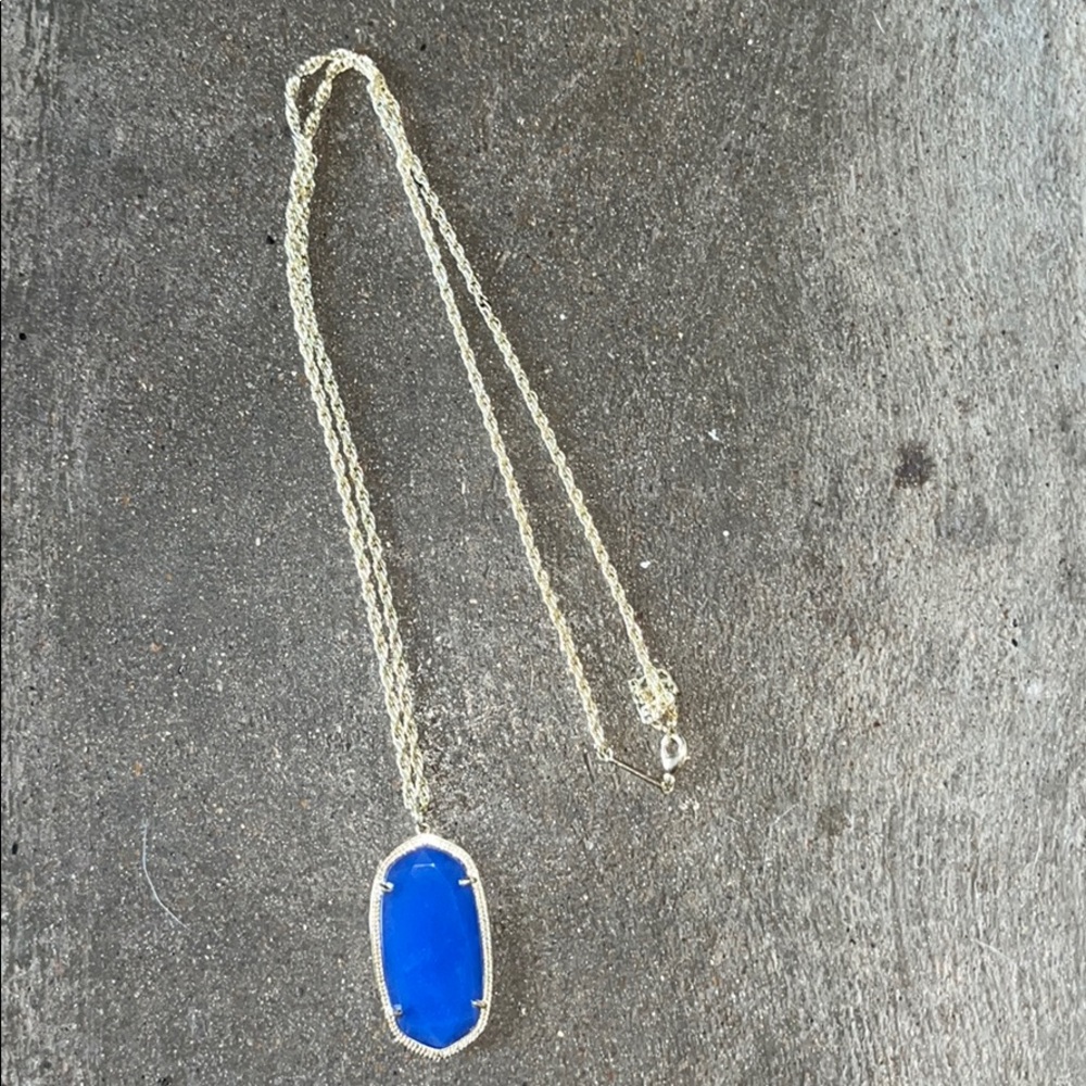 Long Kendra Scott blue with gold necklace